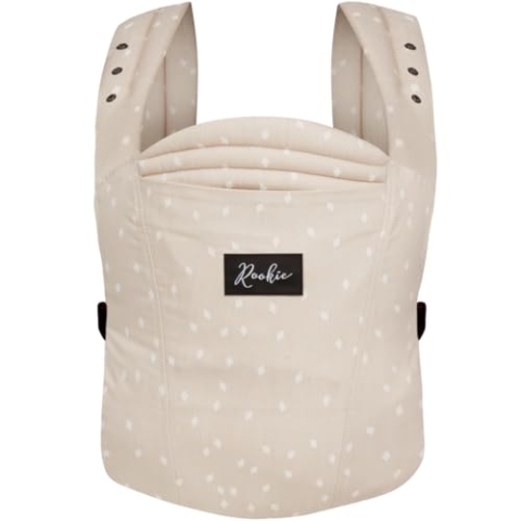 Rookie Babytrage ab Geburt - Ergonomisch, Bequem, Bio-Stoffe - Premium Elite Design - Baby Trage schnell & einfach angelegt - Baby carrier für Neugeborene bis 2 Jahre (Speckle)