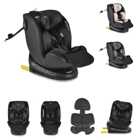 Cangaroo Kindersitz i-Size Castor (40-150cm) Gruppe 0/1/2/3 Isofix, Kopfschutz, Farbe:schwarz