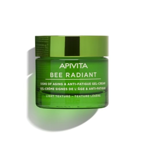 Apivita Bee Radiant Anzeichen von Hautalterung & Anti-Müdigkeit Gel-Creme 50ml - Anti-Falten Gesichtsfeuchtigkeitscreme Mit Propolis - Bekämpft Falten & Erhöht die Helligkeit - Nicht komedogen