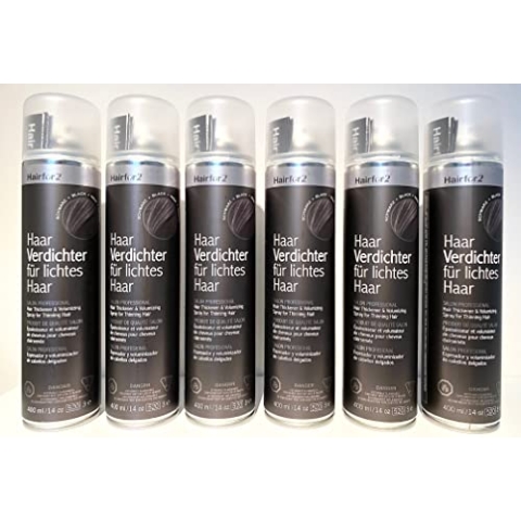 Vorratsangebot! 6 x Hairfor2 Haarverdichtungsspray 400ml (mittelbraun)