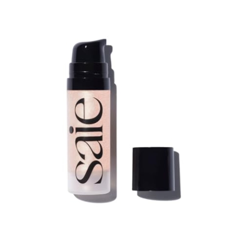 Mini Glowy Super Light Highlighter Gel + Make-up-Grundierung für strahlende Haut, angereichert mit Vitamin C + feuchtigkeitsspendendem Squalanöl, Reisegröße, Weihnachtsgeschenke, Roseglow