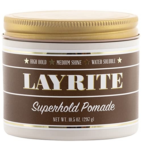 Layrite Superhold Pomade 297g | Starker Halt | Wasserlöslich | Mittlerer Glanz