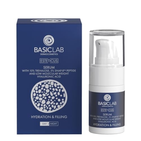 BasicLab Dermocosmetics Gesichtsserum mit Trehalose 30 ml Für Frauen und Männer, geeignet für den Einsatz Tag und Nacht. Feuchtigkeitsspendend, aufbauend, regeneriert Falten.