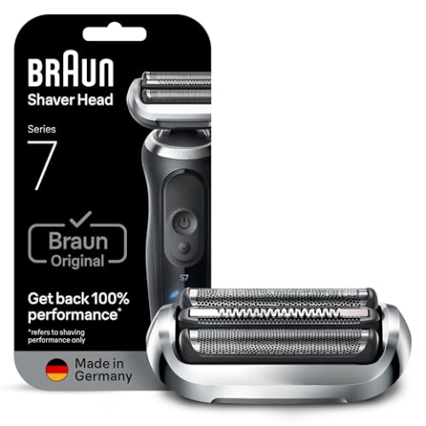 Braun Series 7 Elektrorasierer Scherkopf 74S – ORIGINAL Ersatzscherteil & Rasierer Zubehör vom Hersteller – Made in Germany, Kompatibel mit Braun Series 7 Rasierern der Serien 70, 71 und 72 – Silber