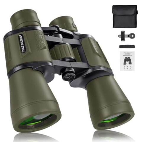 Jagdfernglas für Erwachsene, 20 x 50, mit Nachtsicht bei schwachem Licht, 28 mm großes Okular, professionelles, wasserdichtes Fernglas für Vogelbeobachtung, Wandern, mit BAK4-Prisma-FMC-Linse, grün