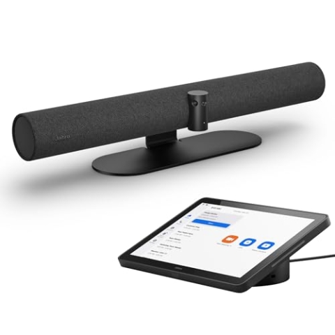 Jabra PanaCast 50 Videokonferenz-System Zoom Room – 4K Webcam optimiert für Zoom – 180° Sichtfeld & 8 Mikrofone – EMEA Charger-C