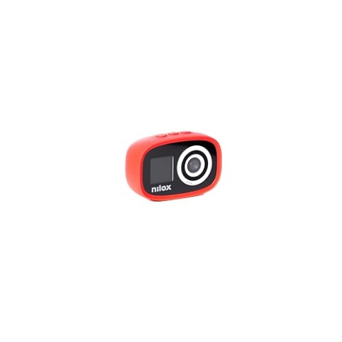 Nilox, Action Cam Kidscam, Action-Kamera Auflösung 12 MP, LCD-Bildschirm 1,4 Zoll, wasserdicht IP67 mit Schutzhülle, Akku 700 mAh, SD-Karte bis zu 32 GB, Rot