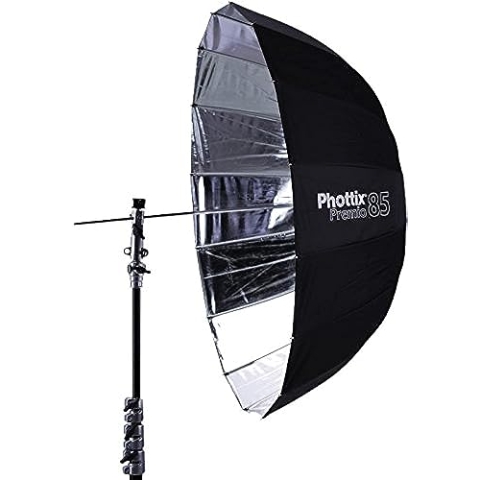 Phottix Premio PH85372 Parabolschirm, reflektierend, 85 cm, innen Silber und außen schwarz
