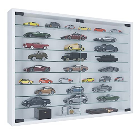 VCM Glasvitrine hängend | Vitrine Glas mit ESG-Sicherheitsglas | Maße: H. 60 x B. 80 x T. 10 cm | Hängevitrine Glas | Modern und platzsparend | Glas Vitrinenschrank - Mandosa XXL