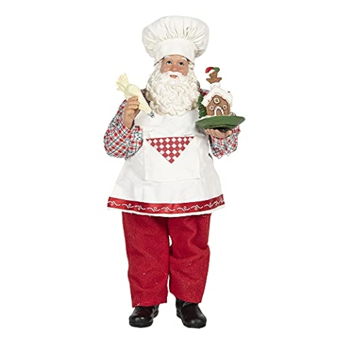 Clayre & Eef 64646 Weihnachtsmann bunt Stoff auf Kunststoff 13 x 10 x 28 cm