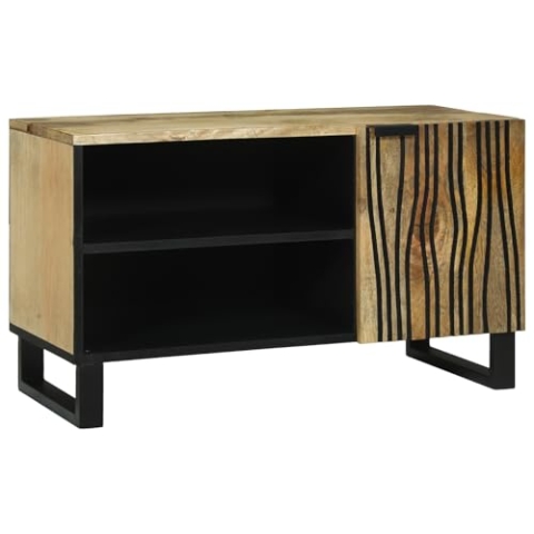vidaXL TV-Schrank 80x31.5x46 cm Massivholz Mango und Holzwerkstoff