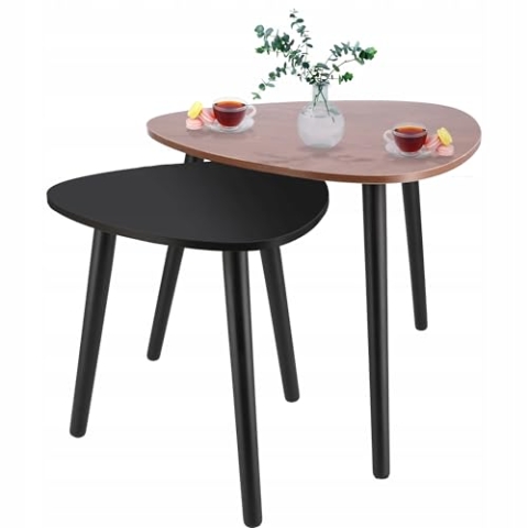 JUMI BRAUNER COUCHTISCH Kleiner Couchtisch Set Wohnzimmer
