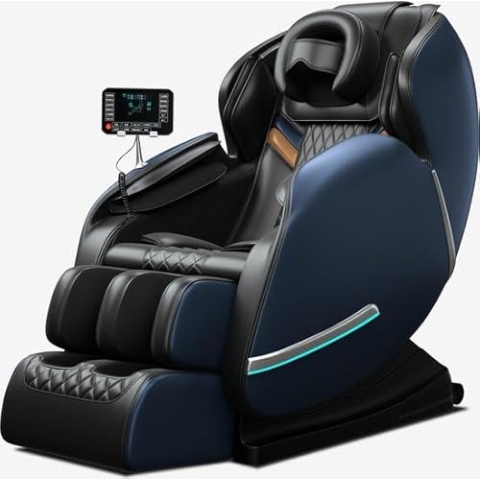 MARK TOOLS Nieuw | MOLINI Luxe Full Body Elektrische Massagestoel | Zero Gravity | Model Deluxe | zwart/Blauw