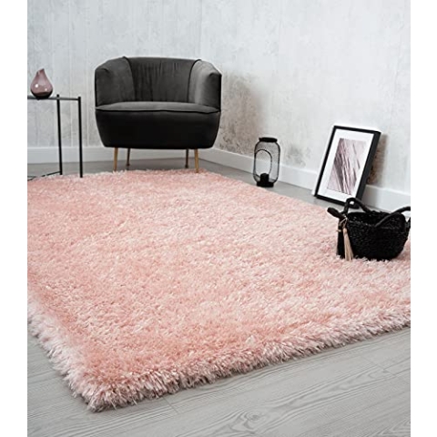 the carpet Willow Langflor, Hochflor Teppich, Wohnzimmer, Schlafzimmer, Modern, Weich, Matt, Einfarbig, Unifarben, Rosa 160 x 230 cm
