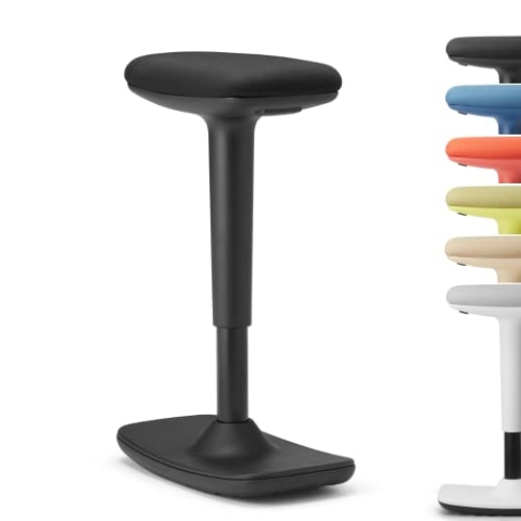 TREND OFFICE to-Swift, Bürohocker, Stehsitz, Stehhilfe, Sitzhocker mit Wippfunktion ergonomisch und höhenverstellbar (50-75 cm) für gesundes und aktives Sitzen, by Dauphin (schwarz)