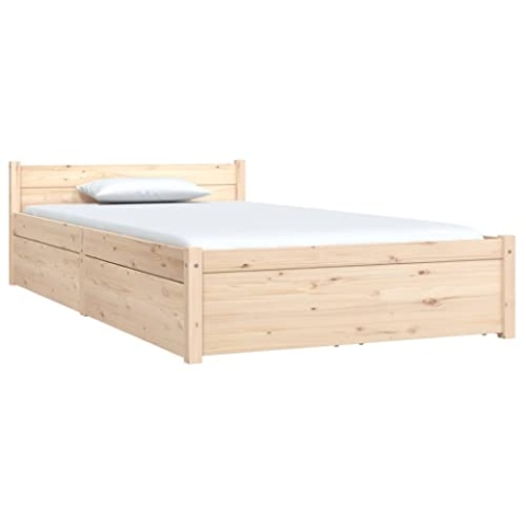 vidaXL Bett mit Schubladen Holzbett Massivholzbett Einzelbett Bettgestell Lattenrost Bettrahmen Schlafzimmerbett Schlafzimmermöbel 100x200cm