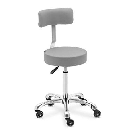 Physa Wells Dark Gray Rollhocker mit Rückenlehne Dunkelgrau 53-71 cm Rollhocker Rollhocker höhenverstellbar Friseurhocker