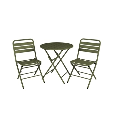 MaximaVida klappbares rundes Bistroset Max ockergelb 70 cm- extra schwere Ausführung (Olivgrün)