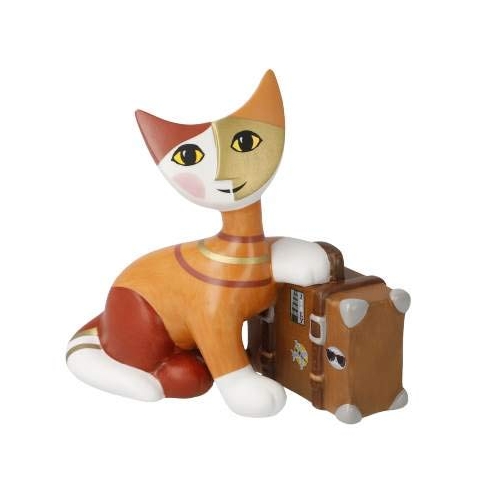 Goebel Rosina Wachtmeister Katzen-Figur Katzenwelt Villeggiatura Estiva aus Porzellan in warmen Farben, Höhe: 10cm, 31-400-51-1
