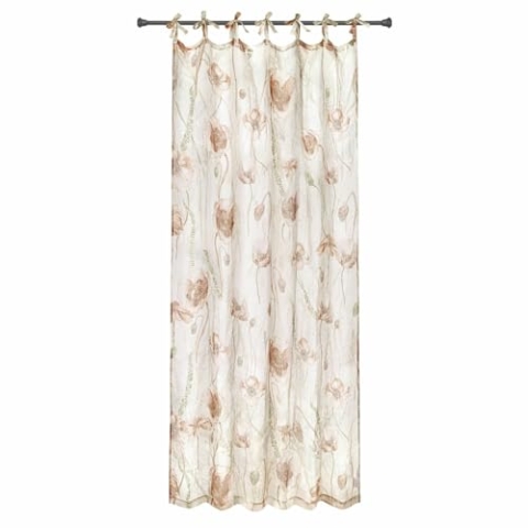 Loberon Gardine Mirabellique, mit Zartem Blütenprint, Weich Fließend & Lichtdurchlässig, Romantischer Look, mit Bindebändern, Vorhang, Leinen, bunt