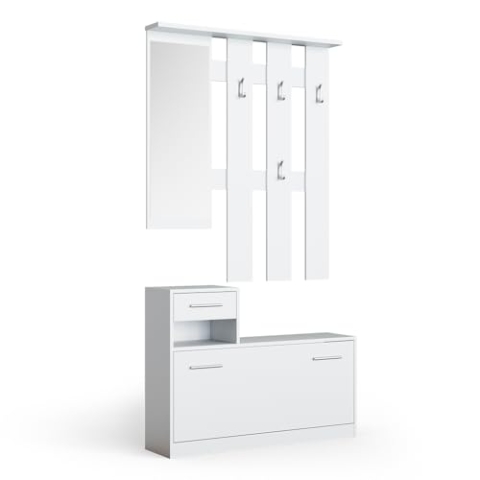Vicco Garderobe Billy, Flurgarderobe, Weiß, 100 x 111.6 cm