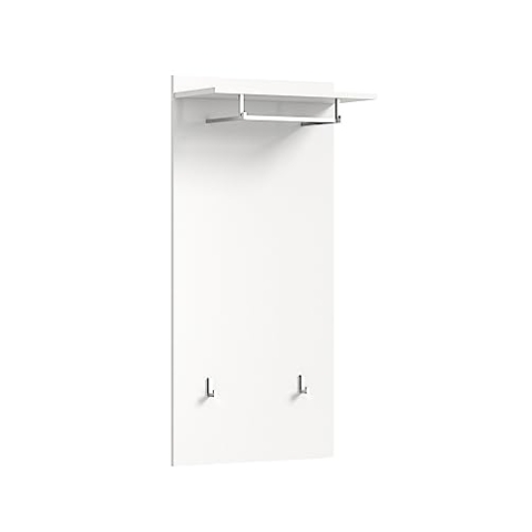 xonox.home Garderobe Prego Garderobenpaneel Wandgarderobe Wandpaneel Flurpaneel in weiß Nb. (Ablage weiß Hochglanz), ca. 55x114x28 cm