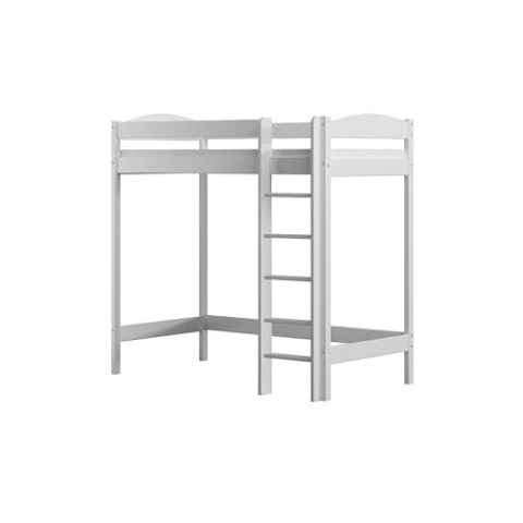 Need Sleep Loft Bed Etagenbett Hochbett Mit Treppe Kinderhochbett Hoch Bett Erwachsene Jugendliche Kinder (weiß, 180x90-180 cm Hoch)