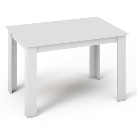 MATKAM Tisch Kongo H 75 x B 120 x T 80 cm, Schlichte, geradlinige Optik, laminierte Möbelplatte, Kratzfest, wasserabweisend, fleckenabweisend (Weiß)