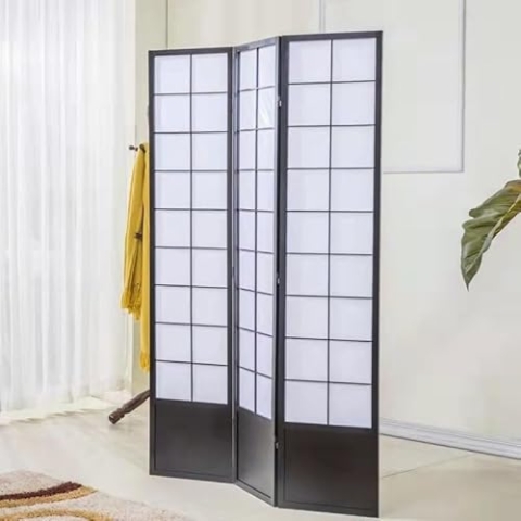 Fine Asianliving Paravent Japanische Trennwand Shoji B135xH180cm Raumteiler Schwarz - Miura Japanische Paravent Raumteiler Shoji Raumtrenner Spanische Wand Sichtschutz Trennwand