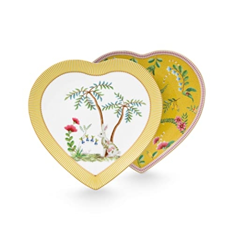 Pip Studio 2er Set Herzform-Teller La Majorelle | Gelb - D 21,5