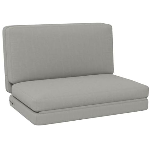 HOMCOM Bodensofa 3-in-1 Klappbar Schlafsofa Bodensessel mit Samtoptik, Gepolstert Sofabett bis 240 kg belastbar für Schlafzimmer, Wohnzimmer, Hellgrau