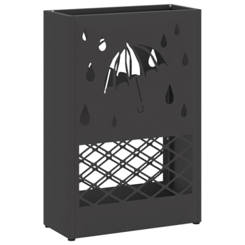 vidaXL Regenschirmständer Schwarz Metall Mittel Regenschirmständer