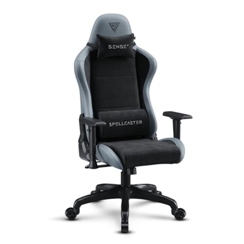 SENSE7 Spellcaster FUKU Gaming Stuhl - Eco-Leder und Alcantara - Ergonomischer Komfort, 160° Neigung, 1D Armlehne, Langlebiges PU & Atmungsaktiver Schaum - Für Büro oder Zuhause, Stilvolles Design