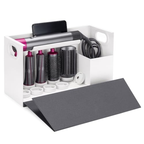 Maclean Aufbewahrungsbehälter | Mit magnetischer Abdeckung – ideal für Lockenstab, Föhn & Zubehör | Kompatibel mit Dyson Airwrap Styler | Stilvolle & sichere Aufbewahrung – 367×150×220 mm