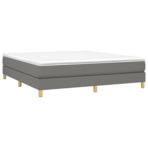 vidaXL Bettgestell, Polsterbett Bett für Schlafzimmer, Bettrahmen mit Lattenrost, Schlafzimmerbett Doppelbett, Dunkelgrau 160x200cm Stoff