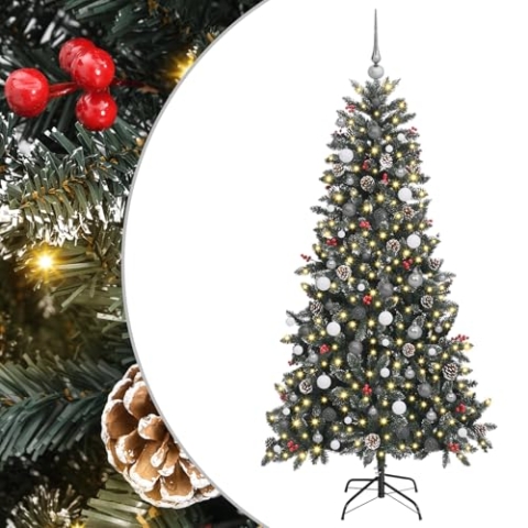 vidaXL Moderner Weihnachtsbaum Dekor – Künstliche Deko für Dein Zuhause. Perfekt fürs Wohnzimmer mit USB-LED-Lichtern, die eine Festliche Stimmung Zaubern.