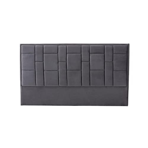 Vente-unique - Kopfteil Hermine - 140 cm - Velours - Dunkelgrau