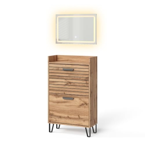 Vicco Garderobe Amber, Eiche Wotan, 59.8 x 100 cm 2 Teile