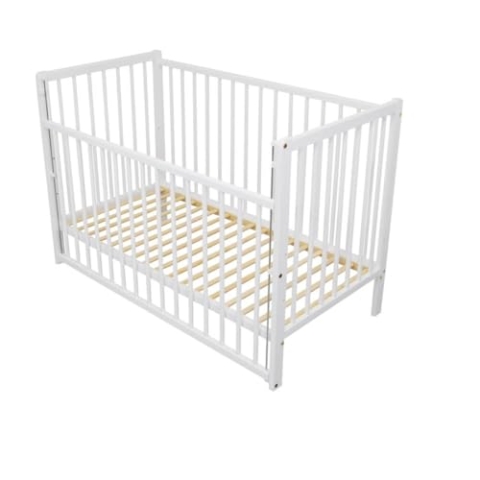Need Sleep Babybett Martin 120x60 cm Höhenverstellbar - absenkbares Seitengitter - Beistellbett Baby Bed (weiß, 120x60)