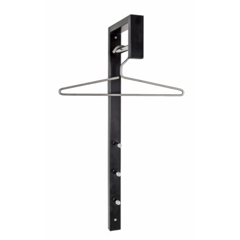 HAKU Möbel Wandgarderobe chrom, schwarz, Metall - Maße: B 4 cm x H 70 cm x T 20 cm, Style: Modern