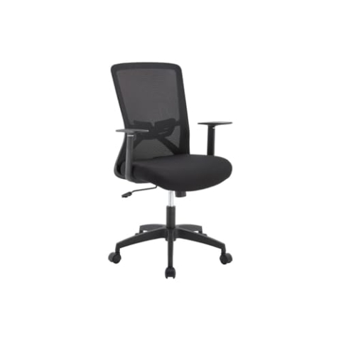 Vente-unique-Schreibtischstuhl - Stoff - Schwarz - DELVORA