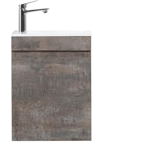 WEBO Toilet Furniture Complete Set 40x22cm Gray Fountain Set (Including Overflow, tap, Siphon and Click Waste)