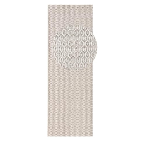 NORTHRUGS In- und Outdoor Teppich Coin 80x200cm - Wetterfest Modern Plain Allover Unifarben Design Läufer für Balkon Terrasse Garten Wintergarten Wohnzimmerteppich Wasserfest in Grau