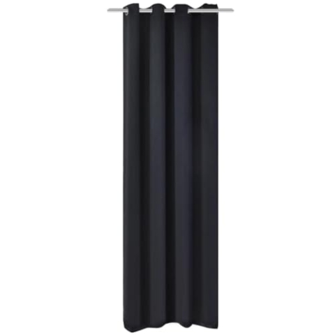 vidaXL Verdunkelungsvorhang mit Metallösen Vorhang Ösenschal Blickdicht Gardine Ösen Thermogardine Blickdicht Kräuselband 270x245cm Schwarz