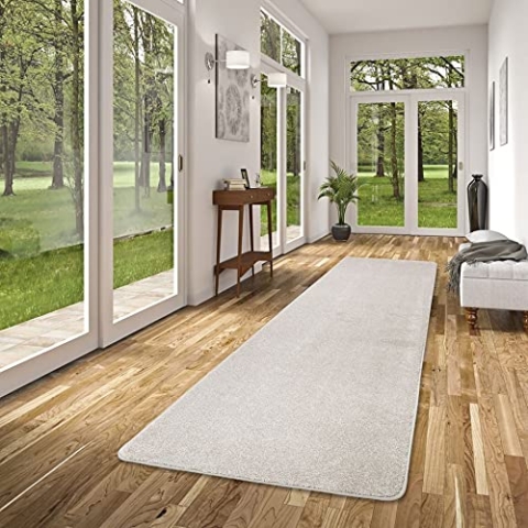 Snapstyle Hochflor Luxus Velours Läufer Teppich Touch Silber in 9 Größen