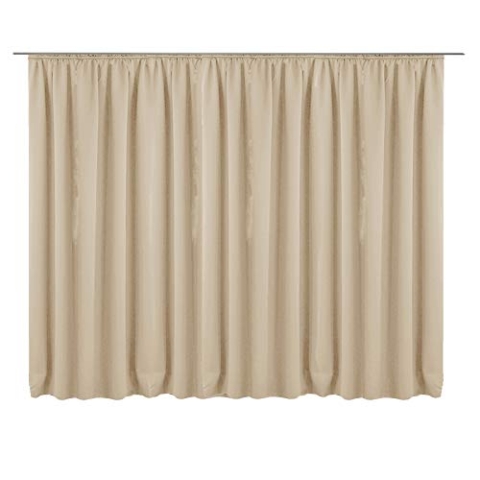 JEMIDI Vorhang blickdicht 300x245cm - Gardine mit Kräuselband Universalband - 100% Polyester Schal lang für Wohnzimmer Schlafzimmer - creme