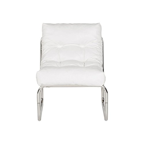 KOKOON DESIGN Moderner weiß Kunstleder Lounge Stuhl mit gerader Rückenlehne, für Entspannen im Wohnzimmer, Rollend, 57 X 71 89 cm, 120 kg max. Gewicht, 2 Jahre Garantie