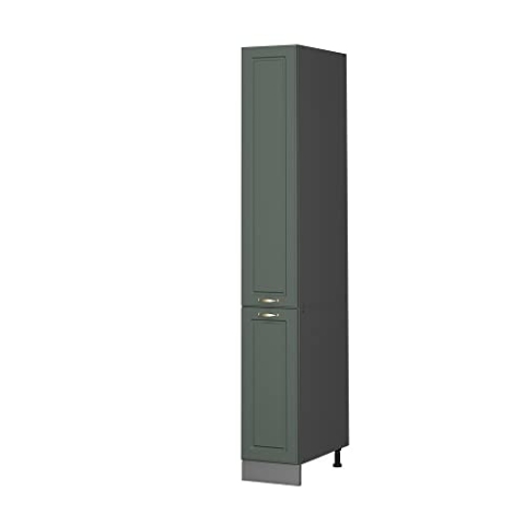 Vicco Apothekerschrank Fame-Line, Medizinschrank für die Küche, Grün-Gold Landhaus/Anthrazit, 30 cm