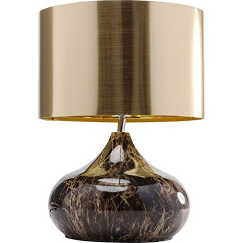 Kare Design Tischlampe Mamo Deluxe Braun/Gold, Tischleuchte, Schreibtischlampe edel, Nachttischlampe, Schreibtischlampe, Leuchtmittel nicht inklusiv, Dekoleuchte, 41x30x30cm (H/B/T)