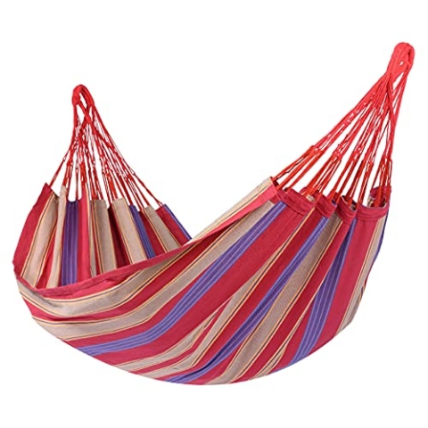 Tropilex Südamerikanische Hängematte Single | Handgefertigt | Fairtrade | Hammock 'Cuba' Cherry | Flexibel & Belastbar | Perfekt für den Garten, Camping und auf Reisen geeignet